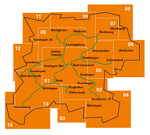 Liniennetz • VVS: Verkehrs- und Tarifverbund Stuttgart