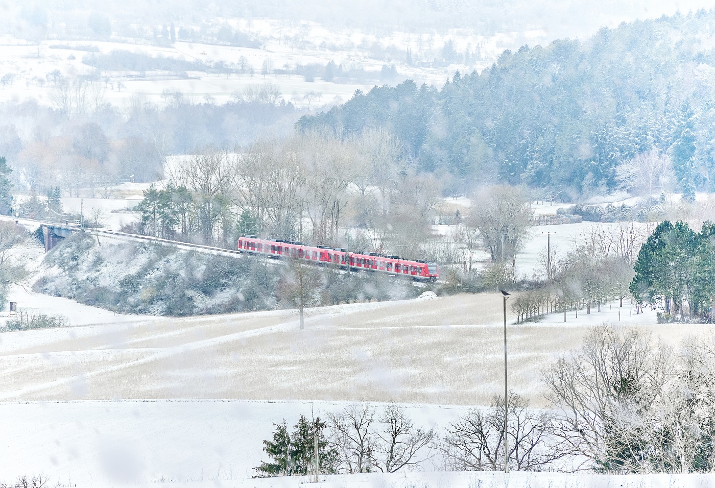 S-Bahn im Schnee